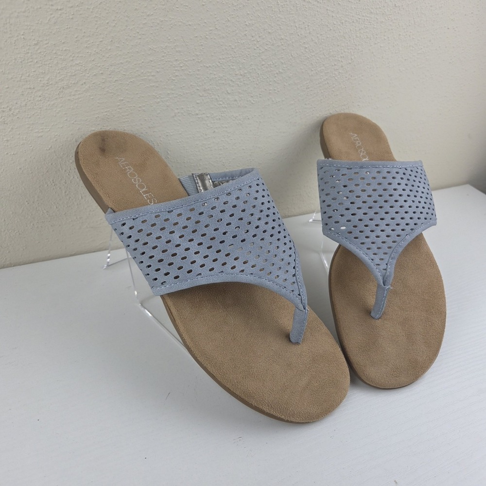 Aerosoles Bouchle Comfort Casual‎ Cushion Thong Sandals Gray Size 9.5 M